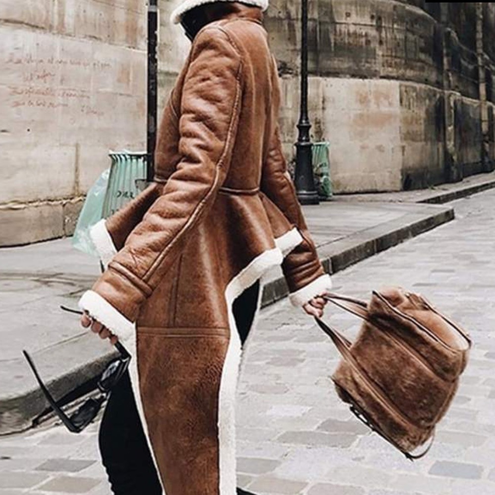 Irregular turtle neck coat